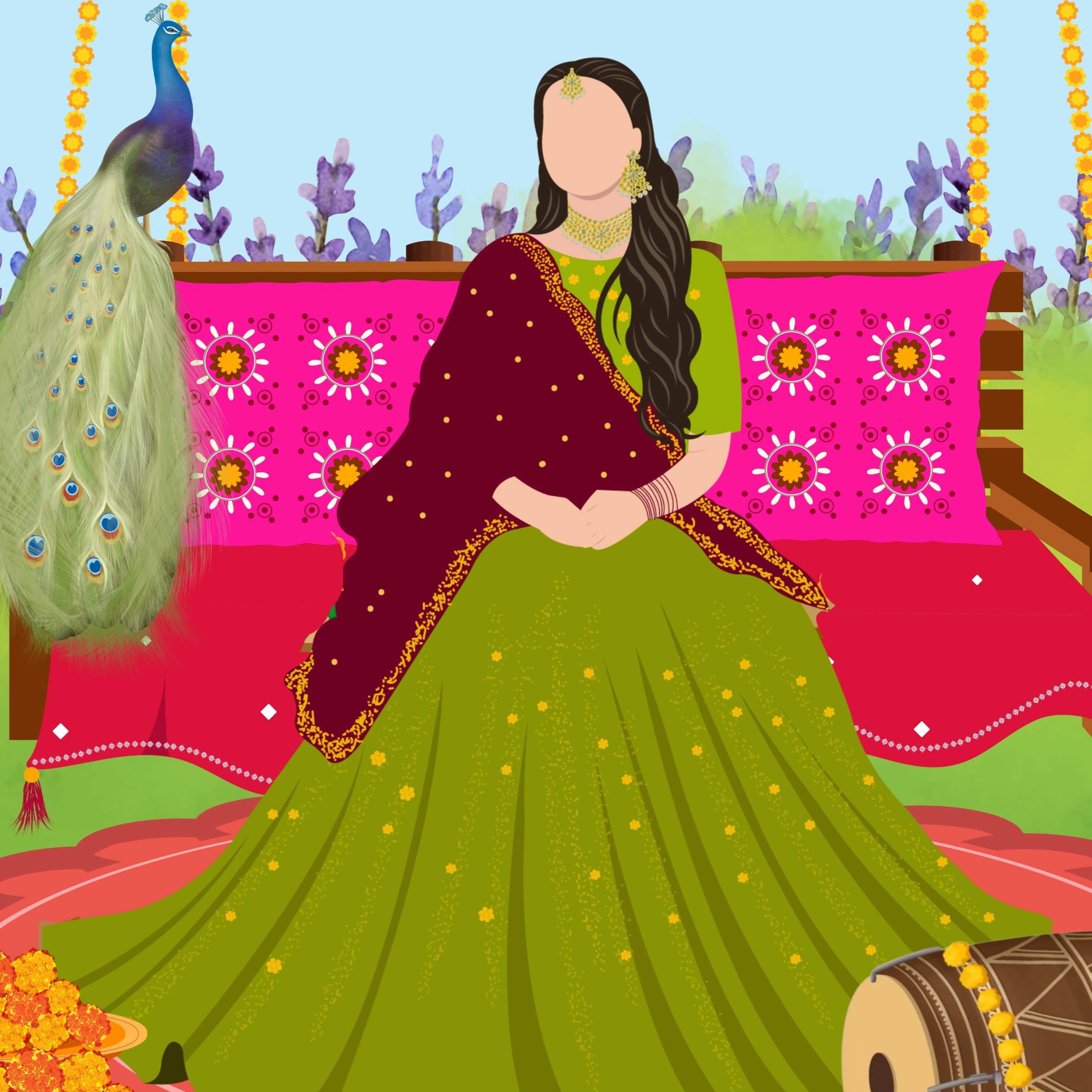 Mehendi Meadow Invite